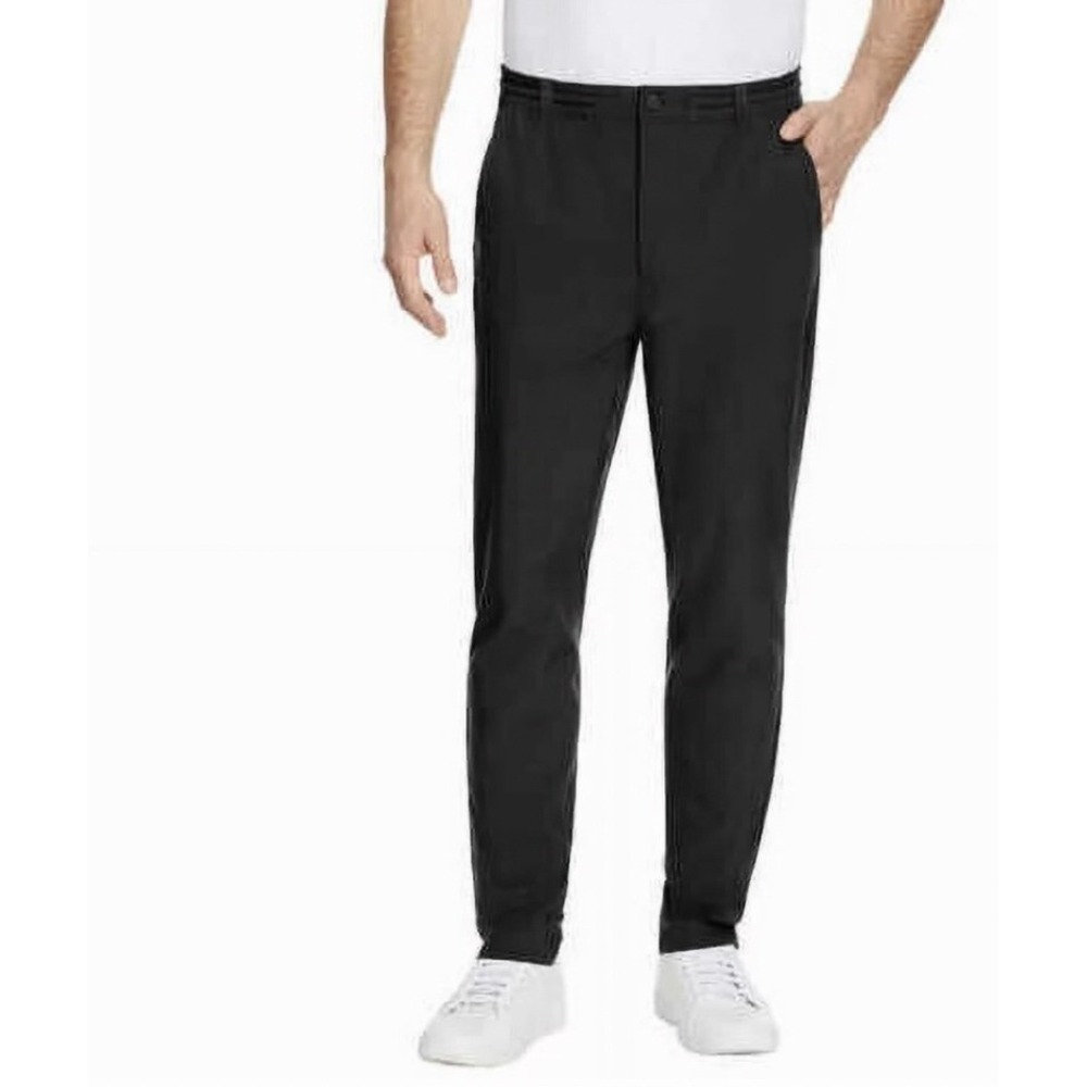 MARC NEW YORK 34x30 Commuter Travel Casual Men's Black Flat Front Stretch Pants